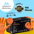 MEDRUX PRO® Diamond Texture Mechanic Glove Powder Free Nitrile 100 Pcs (1 Box) | Sizes M to XL | Disposable Hand Gloves, Rubber Glove Nitrile, Sarung Tangan Getah, Rubber Gloves, Disposable Work Glove, 一次性手套 | 8 Mil | 100% Nitrile Buratadine Rubber. 