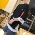 Hong Kong Style Men's Short SleeveTSummer Korean Style Student T-shirt Boys7Men's Hip Hop Half Sleeve Top. 