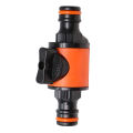 Quick-release Double-Way Water Pipe Joint connector with Shut-off Size 1/2". 