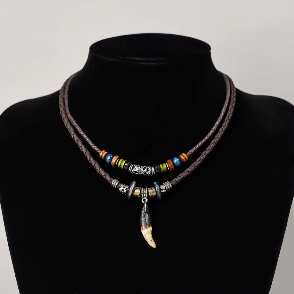 ネックレス・ペンダント Wild craft / Tribal necklace Leather Tribal Necklace for Women Men Vintage Bohemian Style