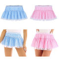 Women Y2K Lace Mini Skirt Summer Plaid Gingham Ruffle Short Fairy Princess Low Rise Pleated A-line Skirts Lolita 2000s. 