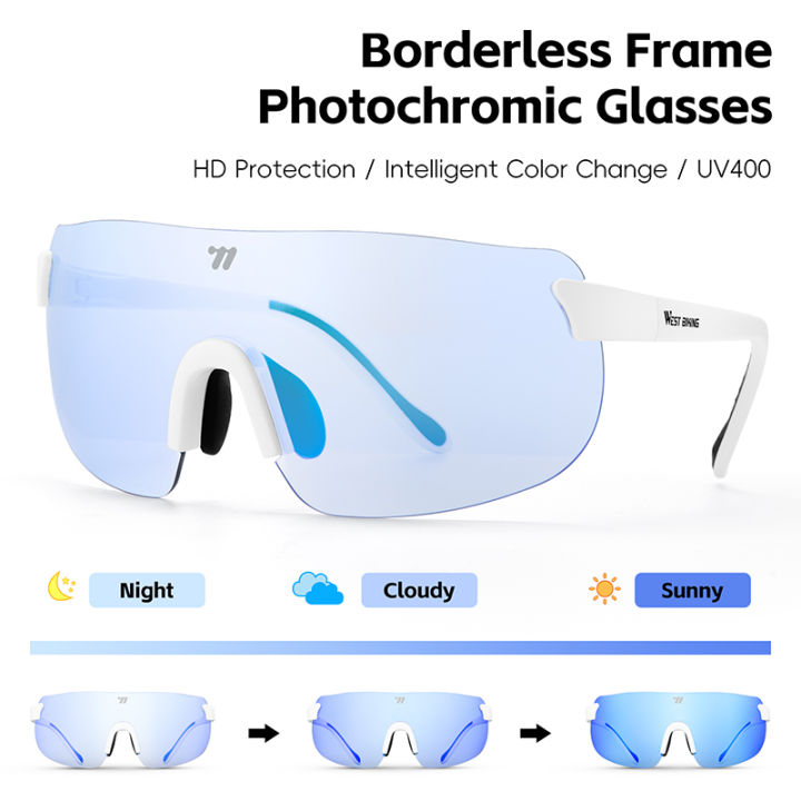WEST%20BIKING%20Photochromic%20Men's%20Cycling%20Glasses%20Lightweight%20TR-90%20Rimless%20Sunglasses%20for%20Women%20Colorful%20Aesthetic%20Sports%20Glasses%20-%20Image%204