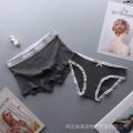 One-Piece Cotton Student Silk Men's One-Piece Couple's Underwear 〗 Plain Couple Black Underwear Pure Emotional Passion ﹠. 