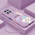 Honor X8b X7b X8a 5G X7a X6a Cute Stellalou Casing Square Edges Liquid Silicon Back TPU Soft Case with Lanyard Cover. 