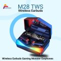 M28 Wireless Earbuds, Sports Gaming Earphones, TWS Touch Control LED Display Wireless Earphone For Games, Sport Headsets with Power Bank, Wireless Bluetooth Colorful Light Earphone. 