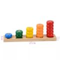 New Wooden Toy Baby Toy Montessori Counting Disks Stacking Sorting Board Building Early Childhood Education Preschool Kids Gifts. 