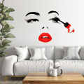 Face Beauty Wall Stikers Beauty Studio Room Decorative Sticker Makeup Wall Art Posters Mural Decoration Removable Salon. 