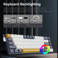 E-YOOSO Z686 RGB Mini slim 60% Mechanical Gaming Wired Keyboard All Keys Anti-ghosting Hot Swappable Red Switch 68 Keys for Compute PC Laptop with Software and free 5 red switches. 