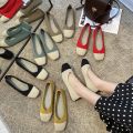 Women's Flat Shoes Internet Hot Shoes Peas Shoes2023Spring and Summer Breathable Soft Bottom Ballet Grandma Shoes All-Matching Lazybones' Shoes. 