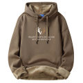 Heavy Men's Hooded Sweater Winter Fleece-lined Thickened Pleuche Hoodie round Neck Fashion Brand Couple Hoodie. 
