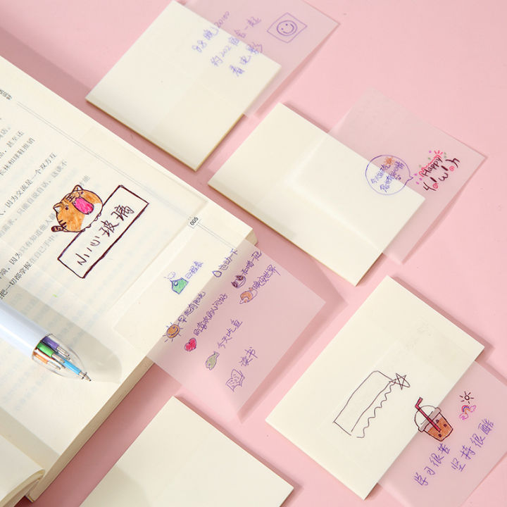 50sheets%20Transparent%20Sticky%20Note%20Waterproof%20Memo%20Pad%20Message%20Annotation%20Paper%20Clear%20Notepad%20Stationery%20School%20Supplies%20-%20Image%203