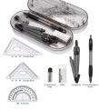 8PCS Student Supplies with Shatterproof Storage Box Math Geometry Kit Set for Engineering Drawing Compass Protractor Ruler. 