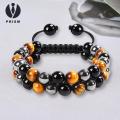 Prism Bracelet Adjustable Stretch Layers Tiger Eye Bead Bracelet. 