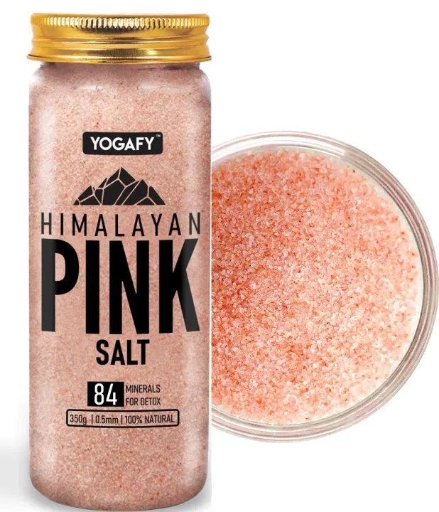 YOGAFY- Himalayan Pink Salt - (350 gm) || HEART HEALTHY Salt Packed with 84 Minerals || CHRISTMAS || Cooking - Seasoning for grilled meats, seafood as well as baking - FOOD GRADE Pet Jar Pack | (FROM INDIA) SAB