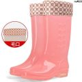 Long Tube Rubber Boots Summer Women's High Tube Shoe Cover Rain Boots Rubber Shoes Jelly Waterproof Shoes Rain Boots Non-Slip Cute Fashion ︷. 