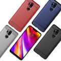 LG G7 ThinQ Smart Phone Case Protective Cover Brushed Simple and Stylish Carbon Fiber Pattern Silicone anti-fall Soft Shell. 