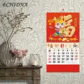 Detailed Content Calendar 2024 Year Calendar Chinese New Year Dragon Traditional Wall Hanging Home Decoration. 