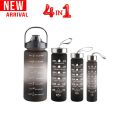 Flipco Set of 4 IN 1 Water Bottle with Motivational Time Marker. 