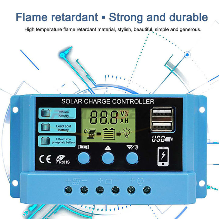 iFlashDeal%2030A%20Solar%20Panel%20Controller%20Solar%20Charge%20Controller%2012V/24V%20Adjustable%20LCD%20Display%20Solar%20Panel%20B-attery%20Regulator%20With%20USB%20Port%20Auto%20PWM%20Controllers%20Intelligent%20System%20Charging%20Controller%20For%20Home%20-%20Image%2010