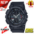 (Ready Stock) G-Shock Men Watch Digital Sport Watch LED Display Water Resistant Shockproof and Waterproof World Time LED Auto Light Sports Square Wrist Watches with 2 Years Warranty GA-140-1A1. 