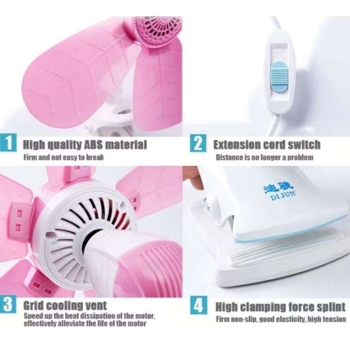 Original%20Cute%204-5%20blends%20Fan%20Home%20Electric%20Fan%20W/%20Clip%20Clover%20Fan%20Anti-Heat%20Portable%20Clip%20Electric%20-%20Image%205