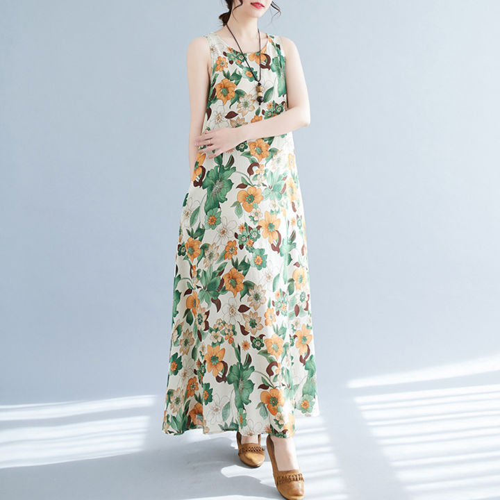 Yfashion%20Summer%20Sleeveless%20Tank%20Dress%20For%20Women%20Cotton%20Bohemian%20Printing%20Cotton%20Linen%20Long%20Skirt%20Loose%20Casual%20Dress%20-%20Image%208