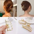 Korean Hair Clip Catch Hairclips Gold Metal Hair Claw Accessories Ins New Girls. 