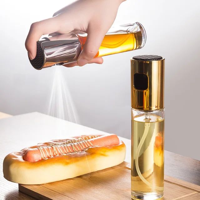 Oil bottle  100Ml spary bottle Olive Oil Sprayer for Cooking [Stainless Steel  100ML  Oil Sprayer for Cooking  Series] Mister Dispenser BBQ Refillable Oil Vinegar Glass Spritzer with Oil Spray for Cooking Salad Grilling Roasting Air Fryer Kitchen - Clear