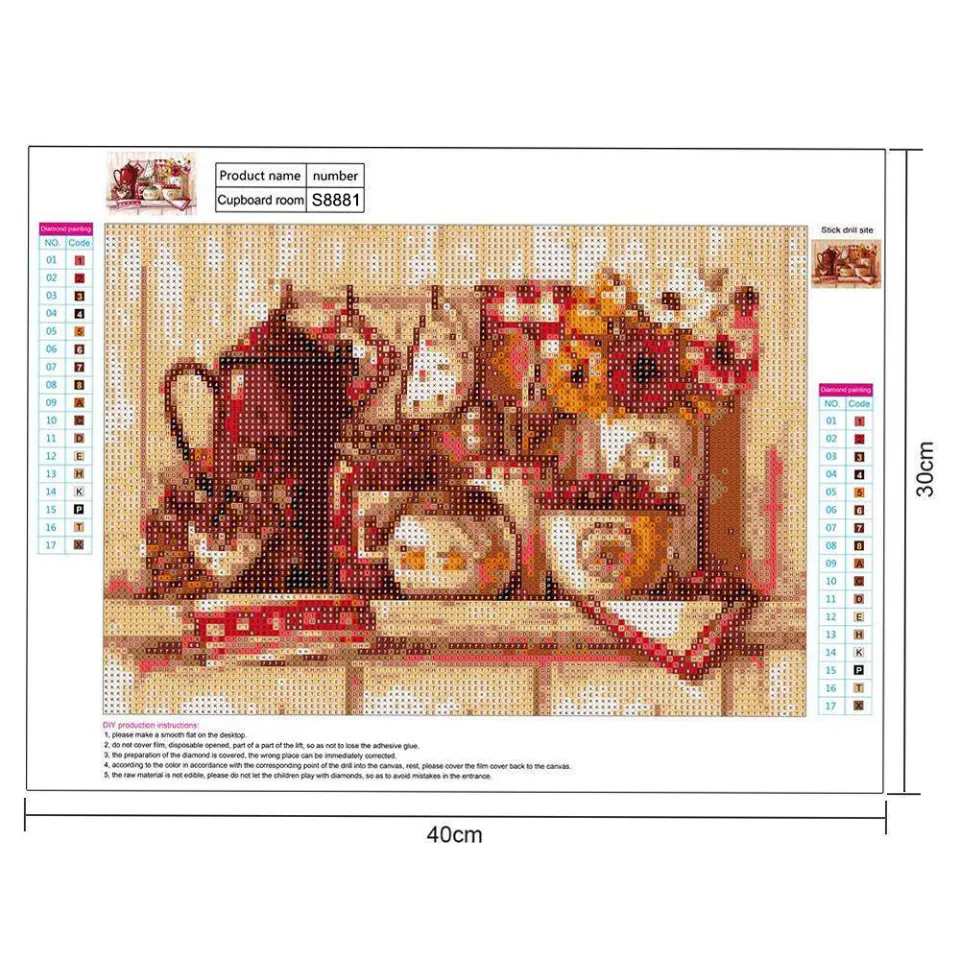 5D Diamond Painting Kit For Adults - 12x16 Inch Cross Design DIY Art Craft