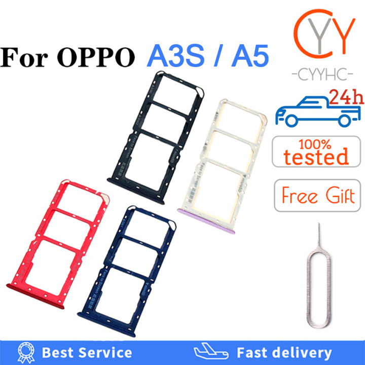 For OPPO A3S / A5 Sim Card Tray Slot Holder Card Holder Reader SD Slot Adapter Replacement Part