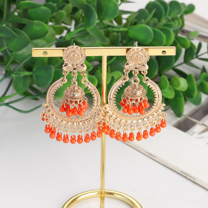 Classic%20Vintage%20Gold%20Color%20Round%20Dangle%20Earrings%20Women's%20Bohemian%20Flower%20Bells%20Pearl%20Tassel%20Earrings%20Jhumka%20Indian%20Jewelry%20-%20Image%205