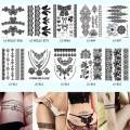 JM Hot Black Henna Lace Temporary Tattoo Metallic Inspired Sticker Body Art. 