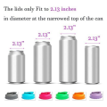 6 Pack Can Protector Lid or Covers Reusable Silicone Beverage Can Lids for Standard Soda/Beverage/Beer Cans with Resealable Nozzle. 