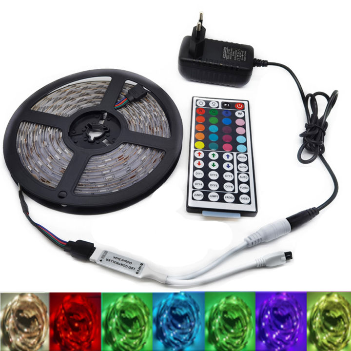 5M 10M 15M 20M LED RGB Waterproof 5050 Flexible LED strip light LED Strip light IR Remote Controller 12V power adapter