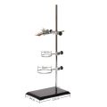 Laboratory Grade Metalware Support Stand, Cork Lined Burette Clamp with 2 Retort Ring (2inch,3inch Dia). 