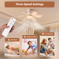 【Fast Delivery 1-4 day】Remote Fan Light, Dimmable LED Ceiling Fan, Quiet, 3-Speed Timer, E27 Screw Base. 