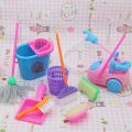 9pcs/set Mini Play Mop Broom Toys Cute Toddler Kids Cleaning Sweeping Tools Kit Clean Boys Girls Fun Educational Kid Toy. 