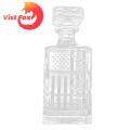 Glass Whiskey Decanter American Flag Pattern Whiskey Glass Decanter 450ml for Home Party Transparent Bottle Decanter with American Flag Design. 