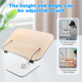 Book Stand Foldable Desktop Holder for Reading,with 360° Rotating Base & Page Clips. 