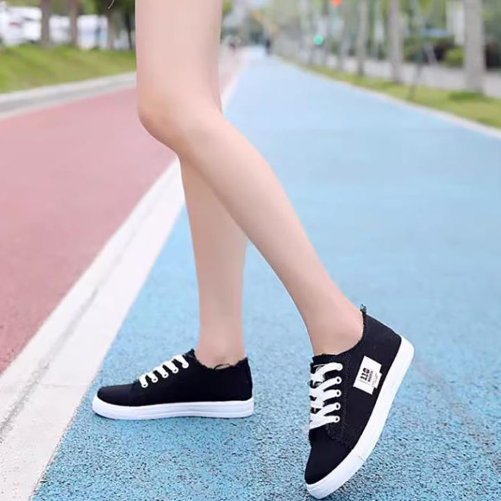 Flat Anti-Slip Breathable Anti-Odor Lace-Up Fashion Sneakers Canvas Shoes For Women