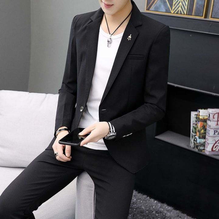 Suit%20Suit%20Men's%20Korean-Style%20Solid%20Color%20Handsome%20Two-Piece%20Suit%20Student%20Casual%20All-Match%20Suit%20Jacket%20Business%20Clothing%20Dress%20-%20Image%202
