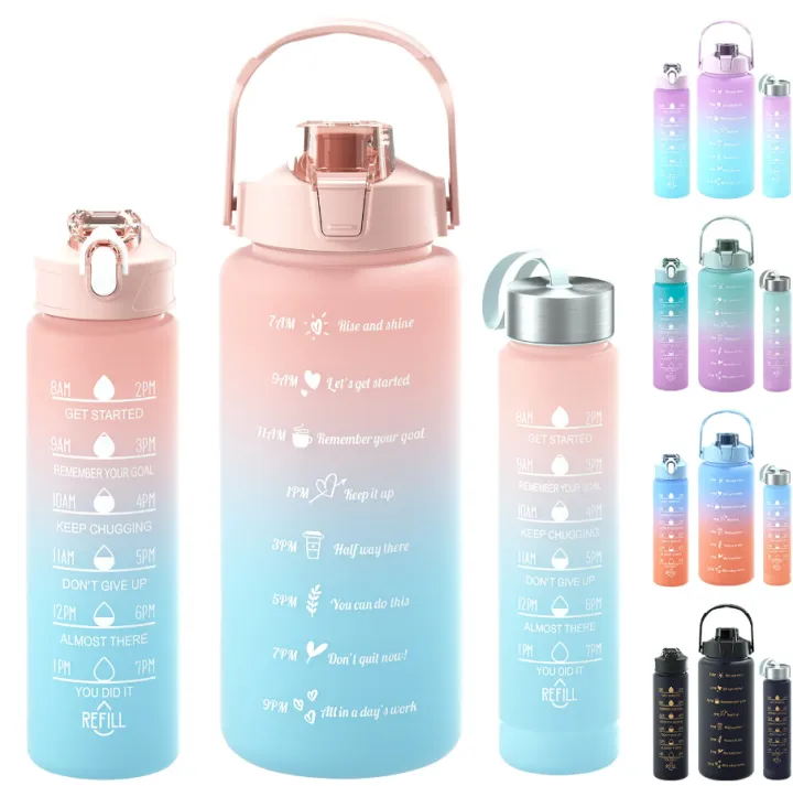 3pcs Water Bottle Colourful 2000ml 900ml 300ml 3 in 1 (LSW)