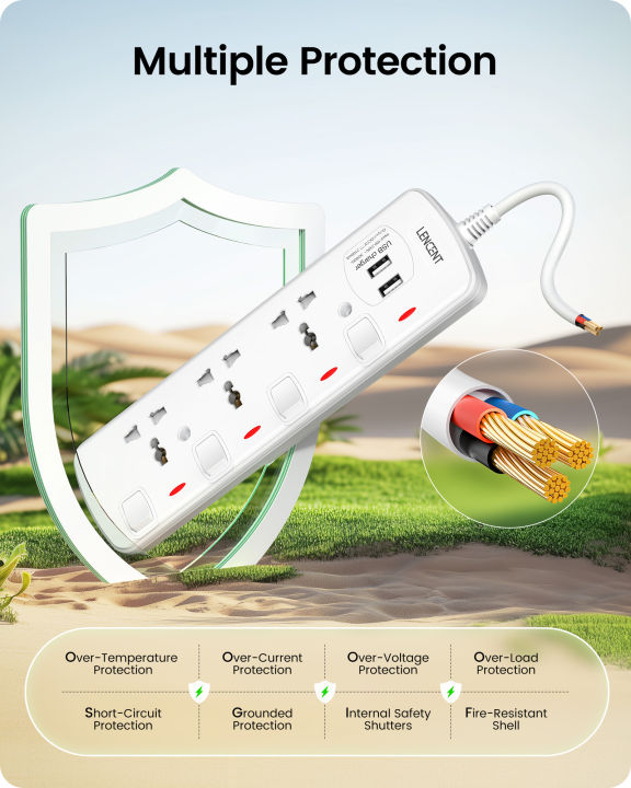 Lencent%20Extension%20Lead%20with%20USB%20Slots,%204%20Way%20Universal%20Socket%20Outlets%20Power%20Strips%20with%204%20USB%20(4.5A)%20Plug%20Extension%20with%202-Meter%20Extension%20Cord%20Cable%20for%20Home%20Office,%20with%20Individual%20Switches%20-%20Image%205