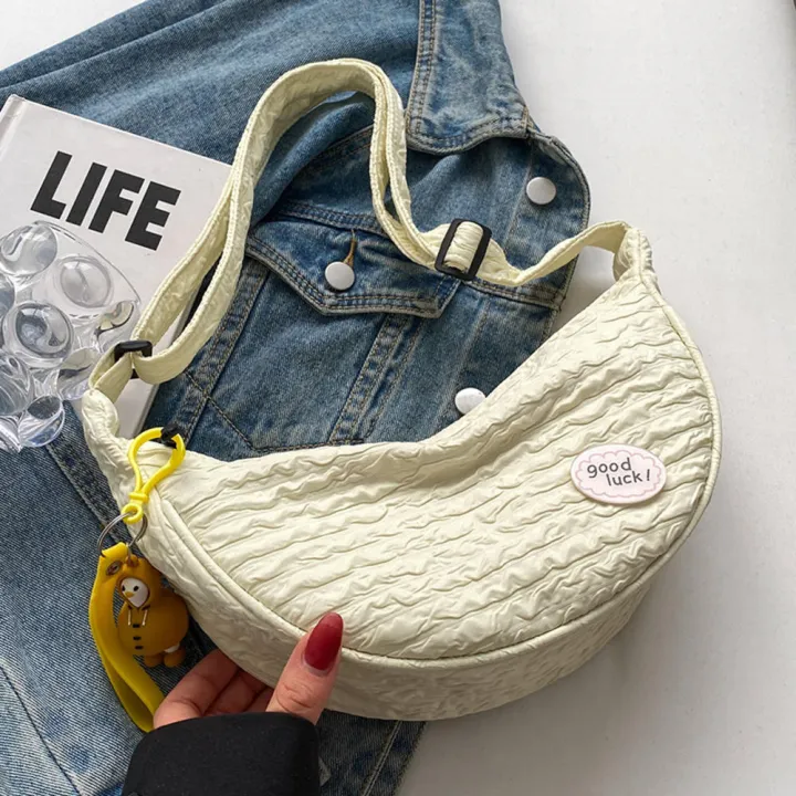 Nylon%20Chest%20Bag%202024%20Collection%20Casual%20Crossbody%20Bag%20Half%20Moon%20Women's%20Hobo%20Bag%20for%20Travel%20Shopping%20Urban%20Lifestyle%20Trendy%20Accessory%20Daily%20Carry%20-%20Image%206