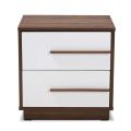 VTEC HOME Modern Laura BedsIde Cupboard with 2 drawers - Two Tone design -Side Table - BC 560 - 19" X 16" X 19". 