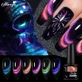 Monja 8ml Nail Art Double Light Cat Eye Magnetic Gel Glitter Nail Art Polish Soak Off UV LED Gel Varnish DIY Nail Art Tools. 