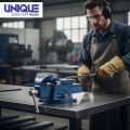 UNIQUE XTRA TUFF Heavy-Duty Bench Vise with Anvil - 4" 100mm - 5Kg Durable Metal Hand Tool for Woodworking and Crafting. 