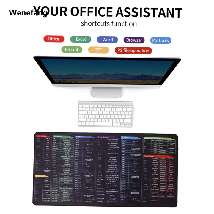 Wenefang%20Portable%20Docooler%20Oversized%20Gaming%20Mouse%20Pad%20Keyboard%20Shortcuts%20Mouse%20Pad%20Computer%20Office%20Waterproof%20Non-slip%20Large%20Desk%20Pad%20-%20Image%203