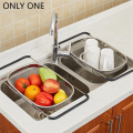 Stainless Steel Telescopic Strainer Basket, Vegetable Fruit Strainers. 