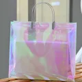 【ALLGOOD】1 PC Fashion Women Clear Tote Pvc Laser Waterproof Transparent Handbags Female Large Shopper Shoulder Bag Summer Beach Portable Pouch. 
